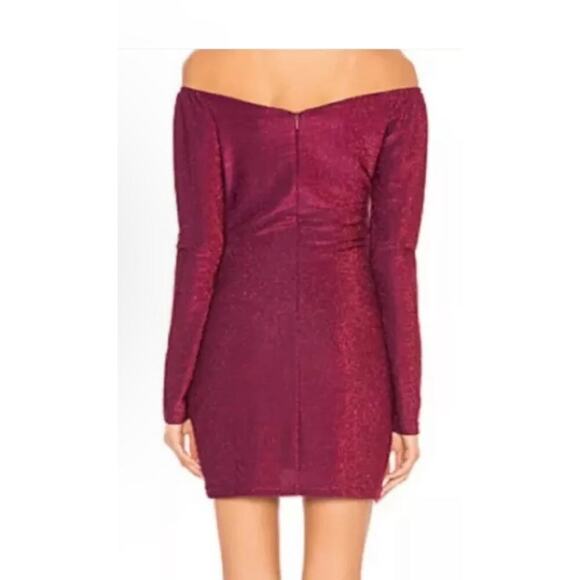REVOLVE By The Way Mabel Off Shoulder Red Glitter Sparkly Dress New W/Tags! S - Picture 3 of 10